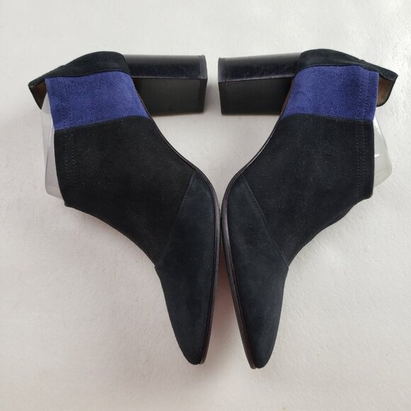 Aquatalia Vale Stretch Ankle Boot Womens 7.5 Black Suede Heeled Pull On Italy - Picture 6 of 15